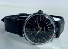 Swiss 50's Vintage Alpha 17 jewel True 24 Hour Pilot Watch